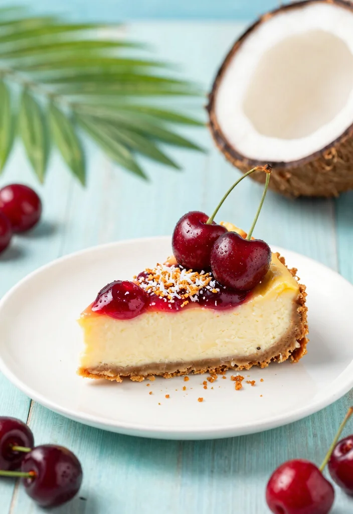 17 Cherry Cheesecake Recipe Ideas: Classic Sweet Tart Flavor - 7. Cherry Coconut Cheesecake 1