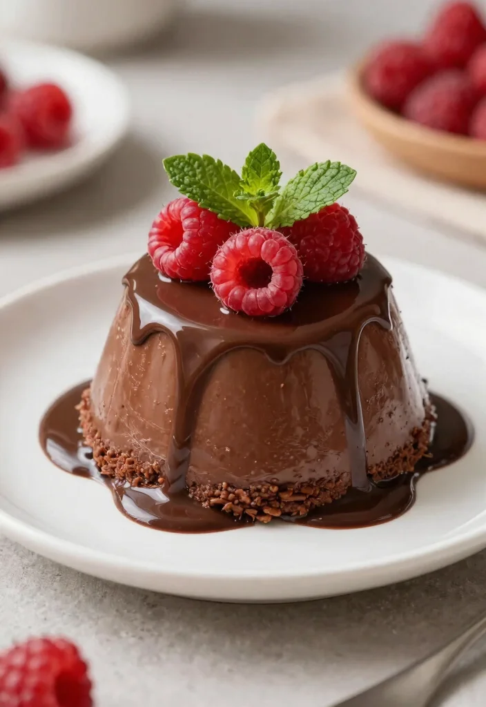 17 Chocolate Pudding Cake Ideas: Moist, Rich Comfort Desserts - 2. Chocolate Pudding Cake with Raspberries 1