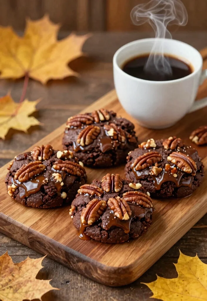 17 Fudge Brownie Cookies Ideas with Rich Crackly Tops - 10. Maple Pecan Fudge Brownie Cookies 1