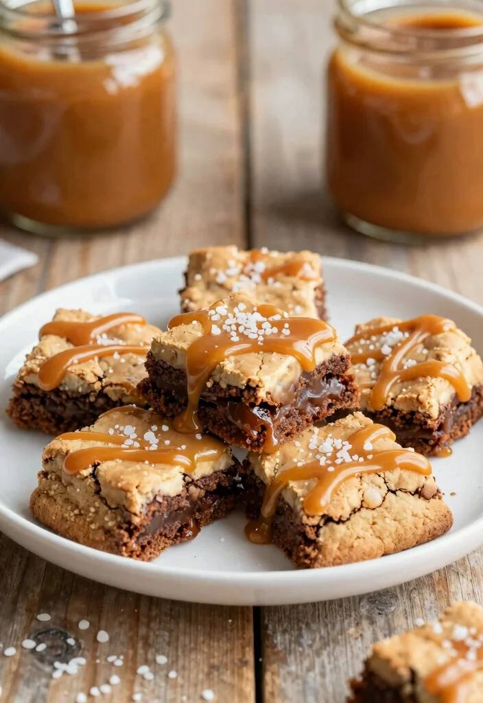 17 Fudge Brownie Cookies Ideas with Rich Crackly Tops - 3. Sea Salt Caramel Fudge Brownie Cookies 1