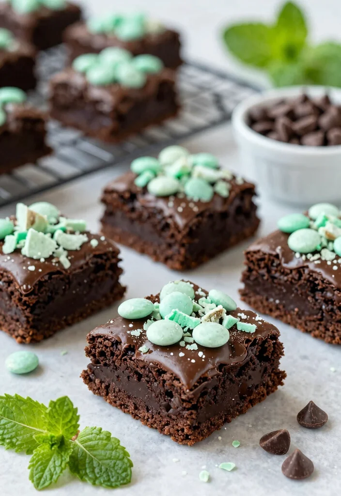 17 Fudge Brownie Cookies Ideas with Rich Crackly Tops - 4. Mint Chocolate Fudge Brownie Cookies 1