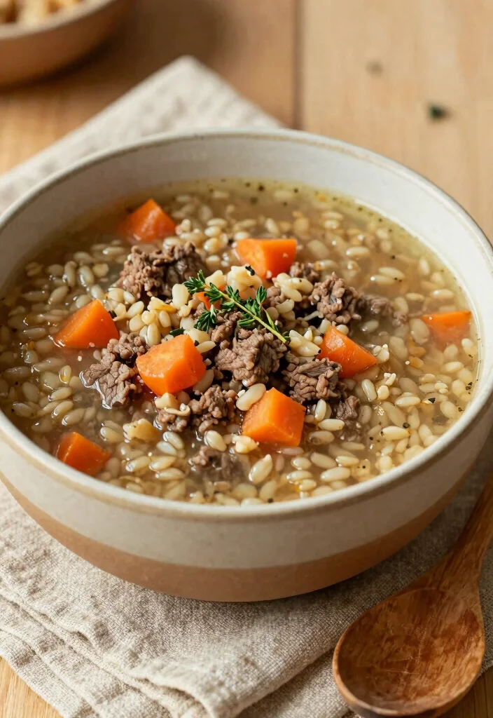 17 Hearty Soups with Hamburger Meat: Cozy Bowls for Healthy Living - 4. Hearty Beef and Barley Soup 1