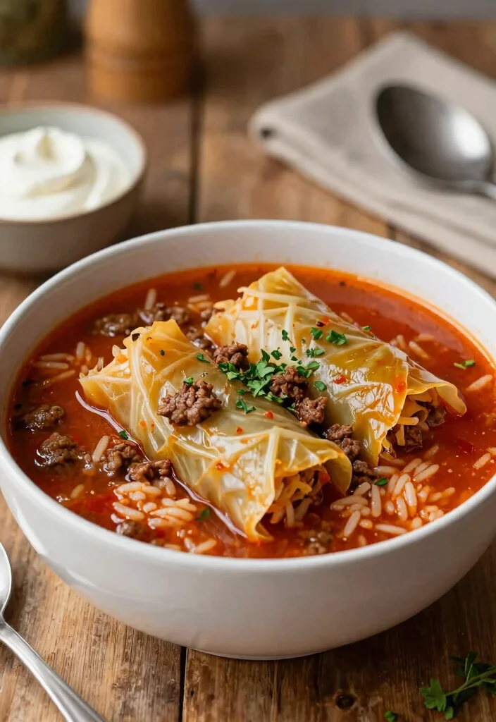 17 Hearty Soups with Hamburger Meat: Cozy Bowls for Healthy Living - 7. Cabbage Roll Soup 1