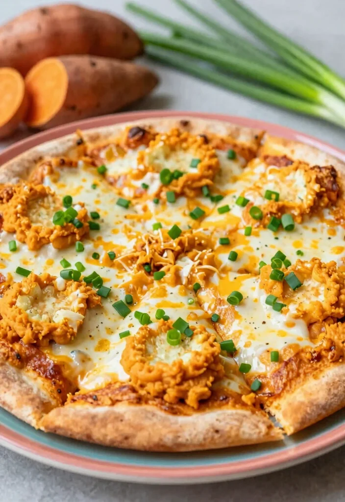 17 Low Carb Pizza Ideas: Keto Friendly Comfort Food - 13. Sweet Potato Cauliflower Pizza 1