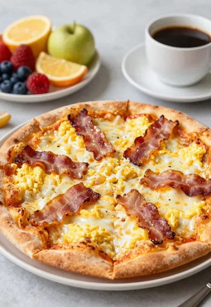 17 Low Carb Pizza Ideas: Keto Friendly Comfort Food - 9. Breakfast Cauliflower Pizza 1
