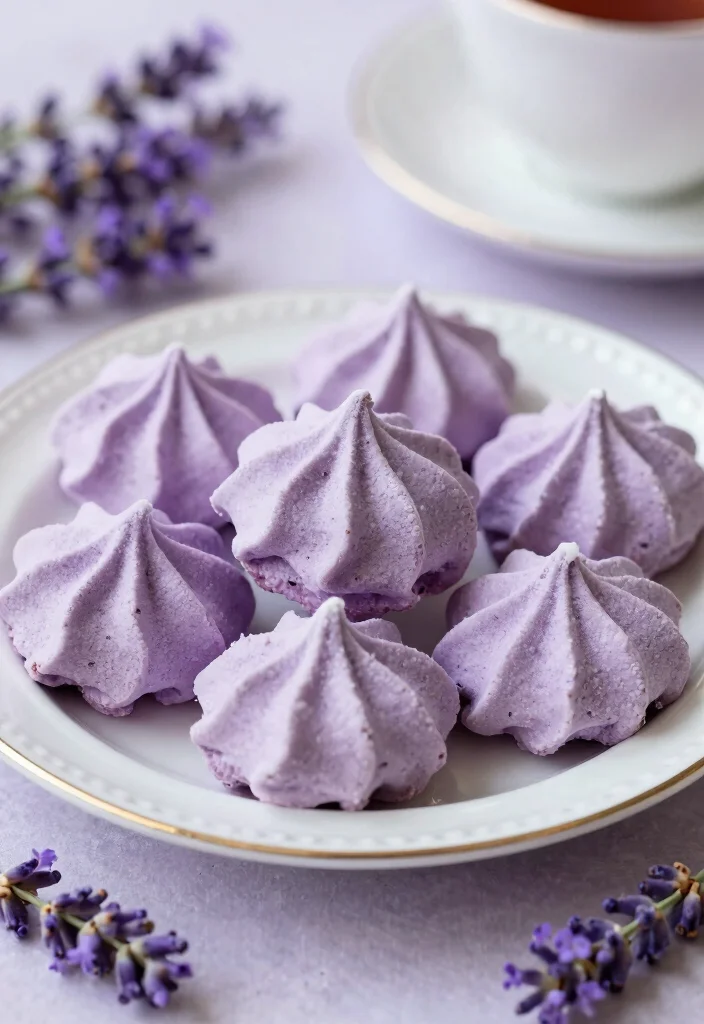 17 Meringue Cookie Recipe Ideas: Light, Airy Sweet Bites - 11. Lavender Meringue Cookies 1