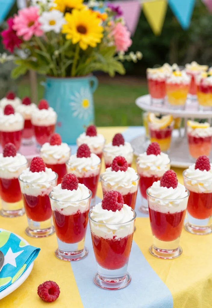 17 Rum Chata Pudding Shots Ideas Fun Party Treats - 12. Raspberry Lemonade Rum Chata Pudding Shots 1