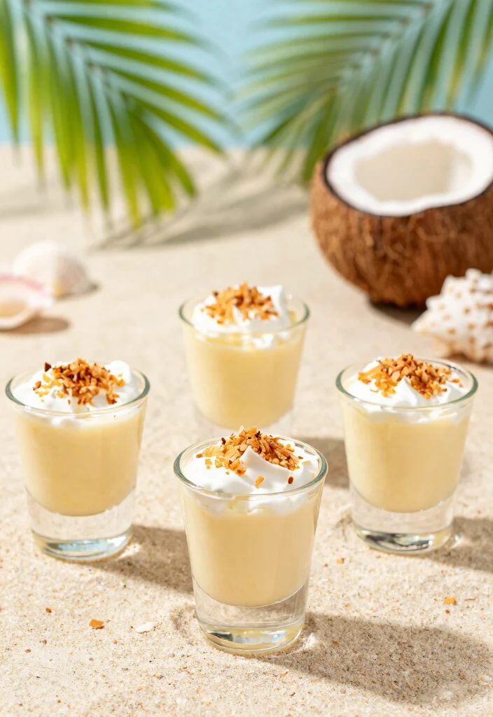 17 Rum Chata Pudding Shots Ideas Fun Party Treats - 5. Coconut Rum Chata Pudding Shots 1