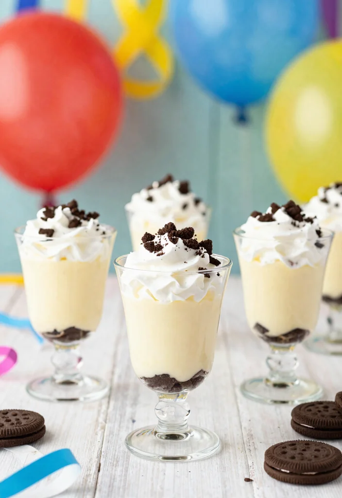 17 Rum Chata Pudding Shots Ideas Fun Party Treats - 6. Cookies and Cream Rum Chata Pudding Shots 1