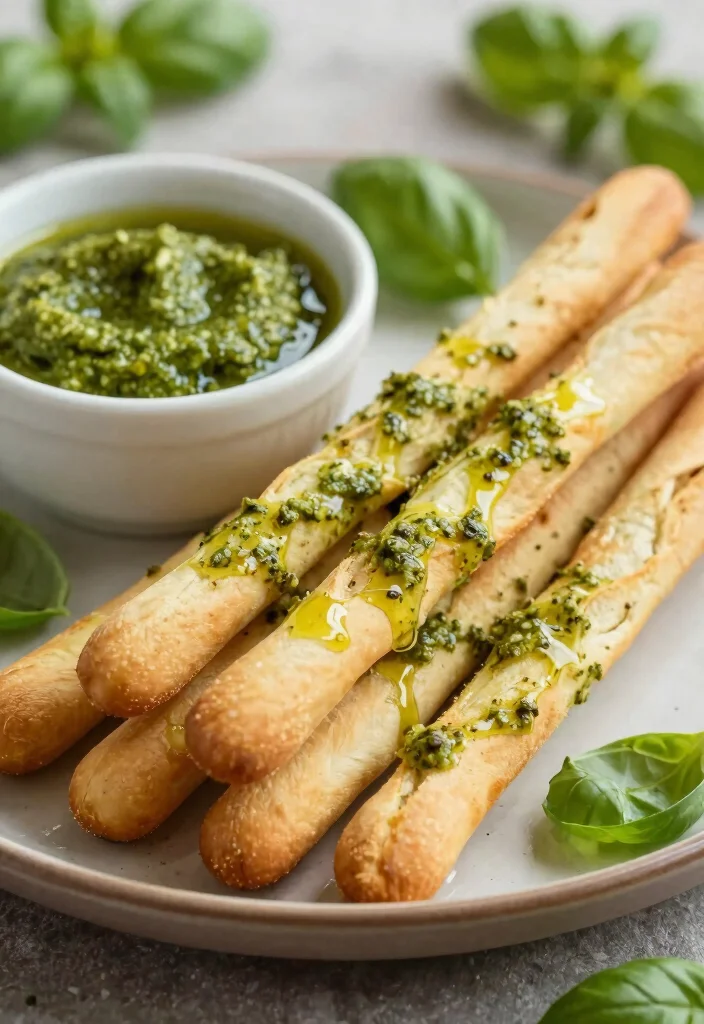 17 Sourdough Discard Breadsticks Ideas: Crispy Savory Snacks - 6. Pesto Breadsticks 1