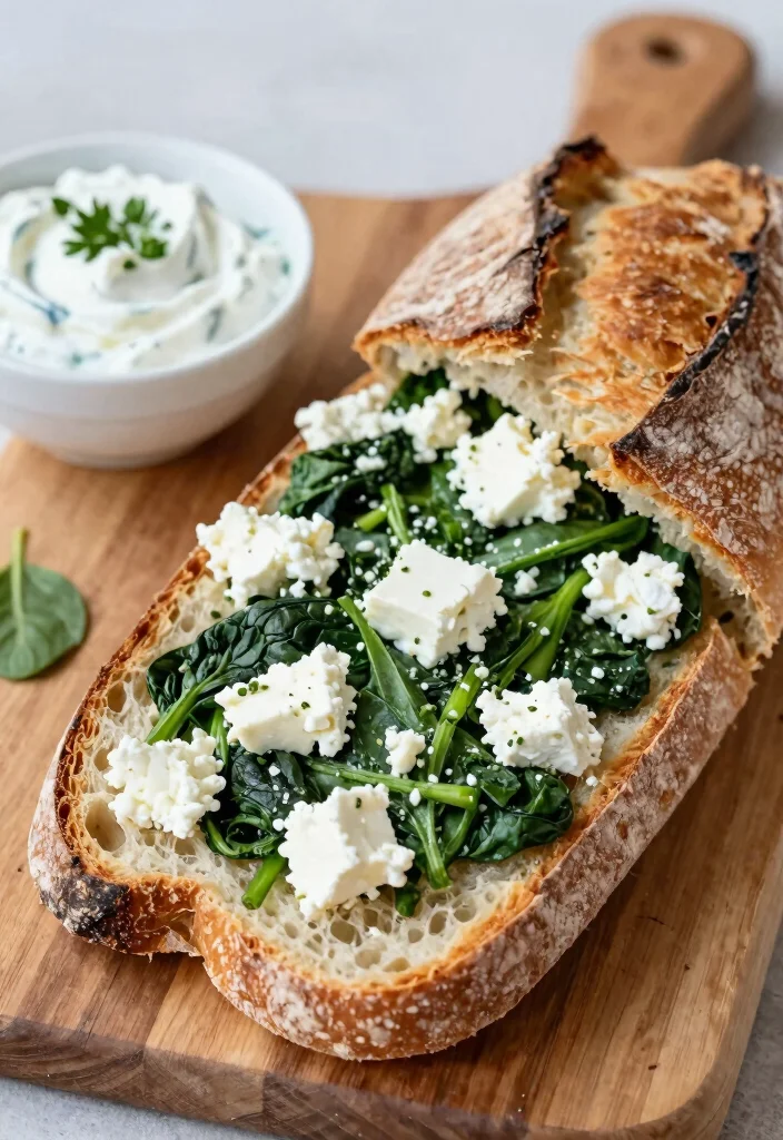 17 Sourdough Loaf Bread Recipe Ideas for a Classic Tangy Crumb - 11. Feta and Spinach Sourdough 1