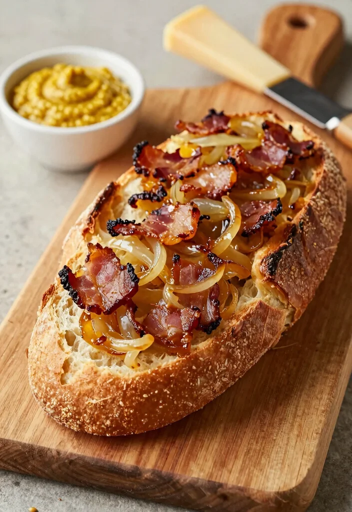 17 Sourdough Loaf Bread Recipe Ideas for a Classic Tangy Crumb - 13. Caramelized Onion and Bacon Sourdough 1