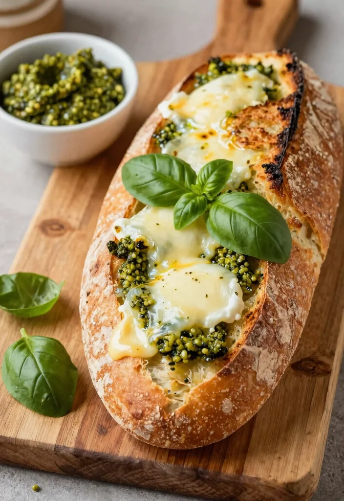 17 Sourdough Loaf Bread Recipe Ideas for a Classic Tangy Crumb - 14. Pesto and Cheese Sourdough 1