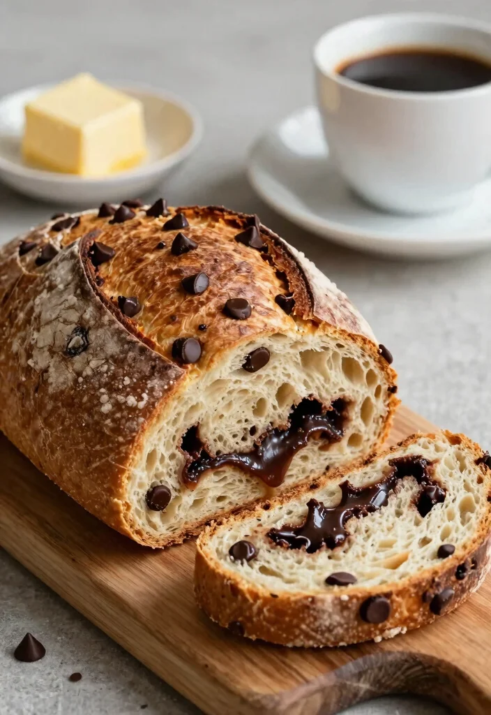 17 Sourdough Loaf Bread Recipe Ideas for a Classic Tangy Crumb - 6. Chocolate Chip Sourdough 1
