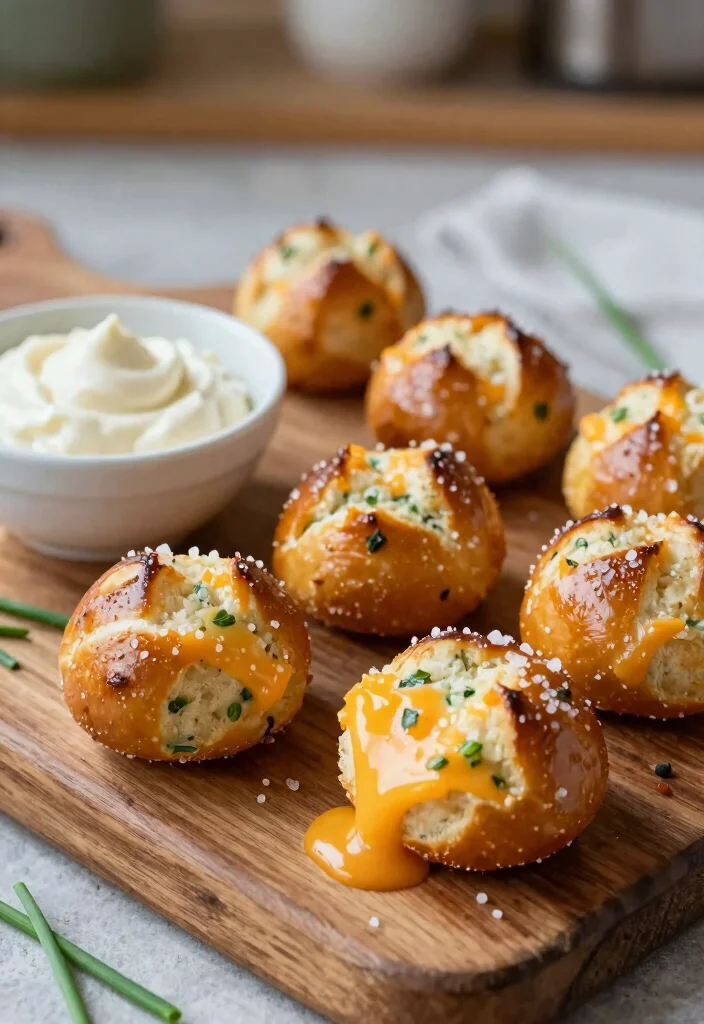17 Sourdough Pretzel Bites Ideas: Chewy Salty Snacks - 1. Classic Cheddar and Chive Sourdough Pretzel Bites 1