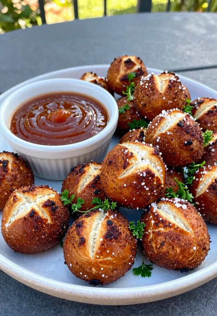 17 Sourdough Pretzel Bites Ideas: Chewy Salty Snacks - 12. Smoky BBQ Sourdough Pretzel Bites 1