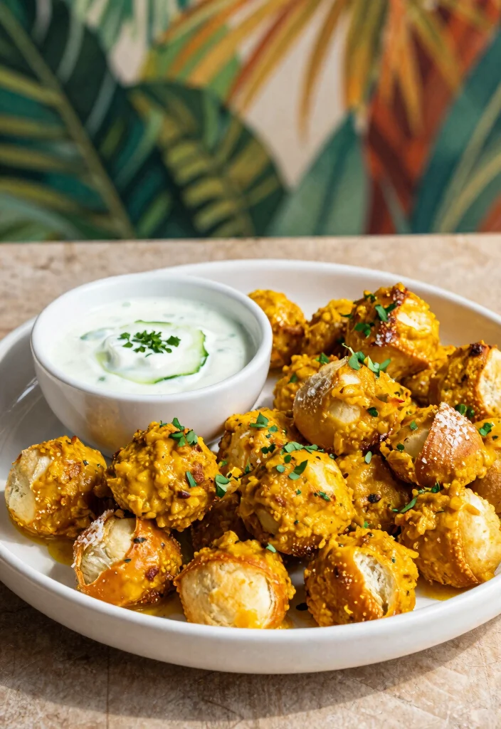 17 Sourdough Pretzel Bites Ideas: Chewy Salty Snacks - 15. Savory Curry and Coconut Sourdough Pretzel Bites 1