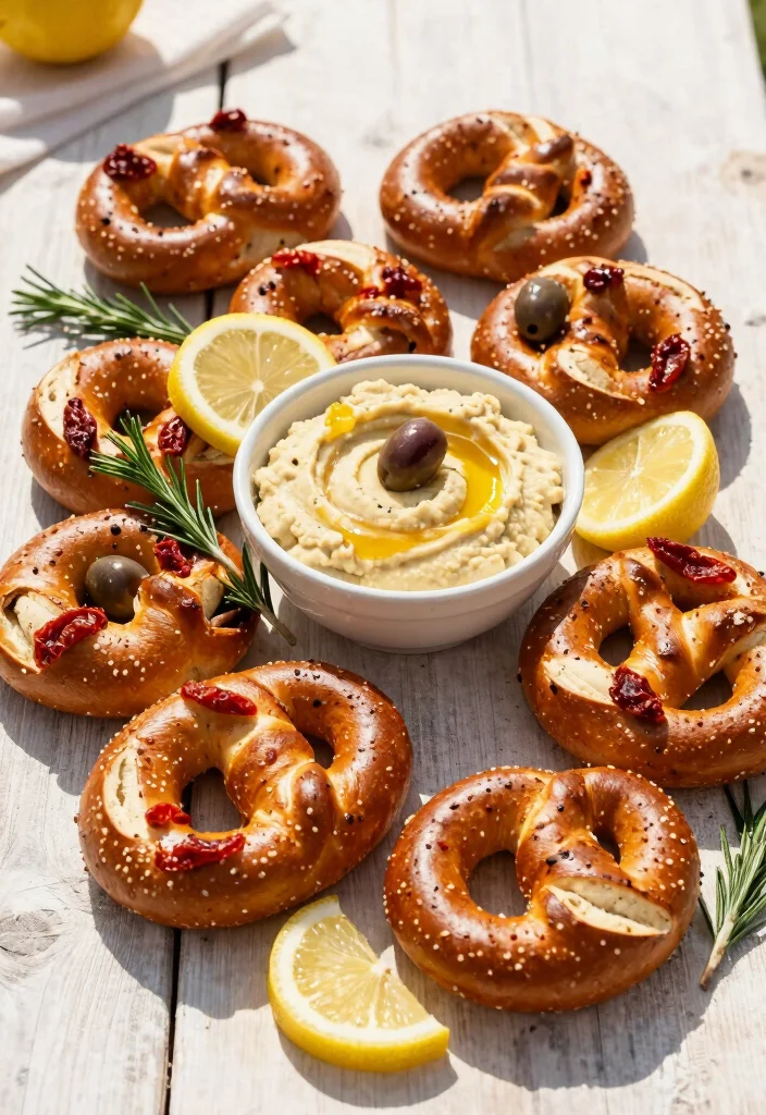 17 Sourdough Pretzel Bites Ideas: Chewy Salty Snacks - 8. Mediterranean Olive and Sun-Dried Tomato Sourdough Pretzel Bites 1