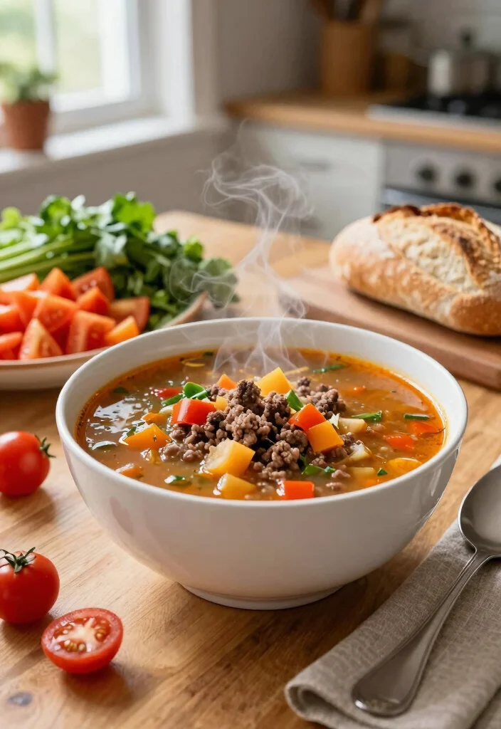 18 Hamburger Soup Recipe Crockpot Ideas Set and Forget Comfort - 1. Classic Hamburger Soup 1