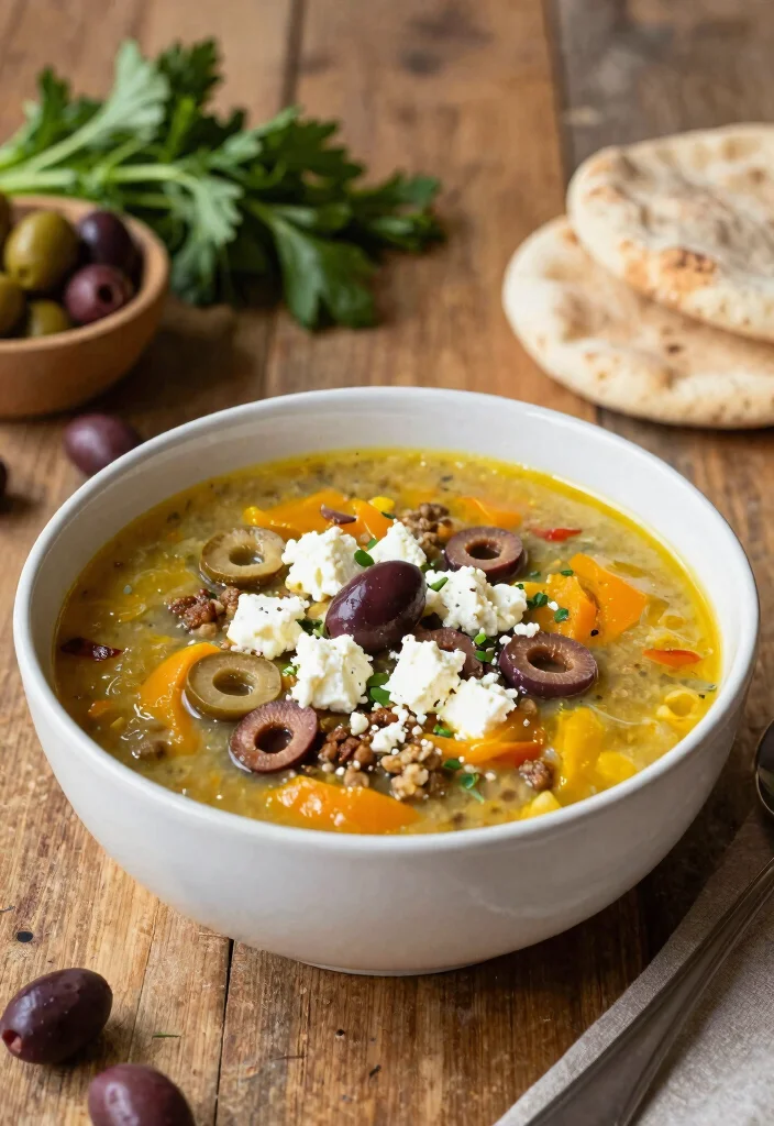 18 Hamburger Soup Recipe Crockpot Ideas Set and Forget Comfort - 10. Greek Hamburger Soup 1