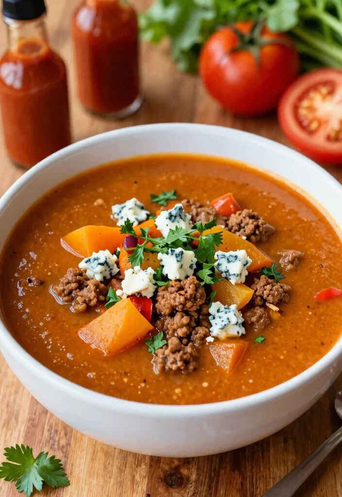 18 Hamburger Soup Recipe Crockpot Ideas Set and Forget Comfort - 15. Buffalo Hamburger Soup 1