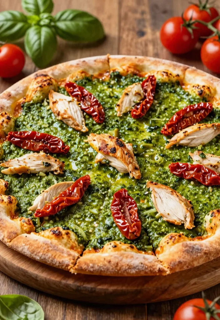 18 Pizza Oven Recipes Ideas Neapolitan Backyard Favorites - 6. Pesto Chicken and Sun-Dried Tomato Pizza 1