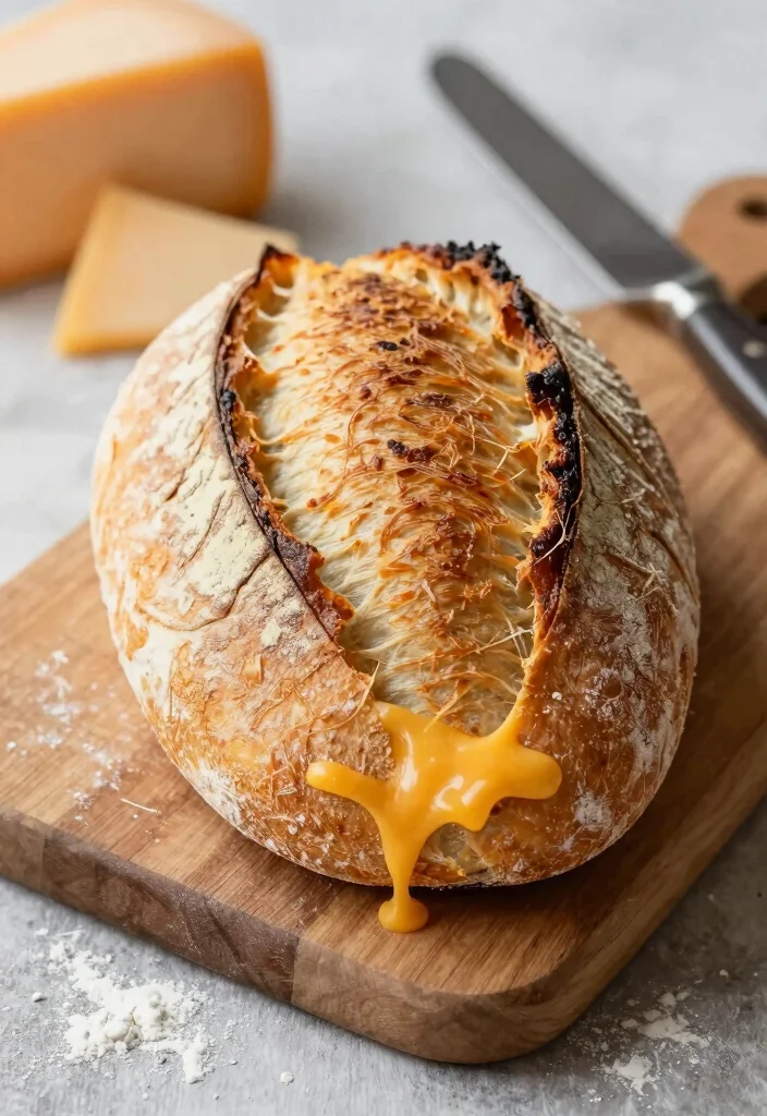 18 Sourdough Cheese Bread Ideas: Melty Bakery Style Loaves - 1. Classic Cheddar Sourdough Loaf 1