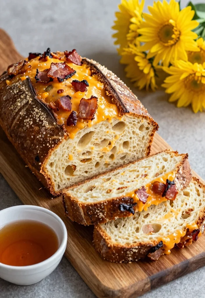 18 Sourdough Cheese Bread Ideas: Melty Bakery Style Loaves - 12. Maple Bacon Cheddar Sourdough 1