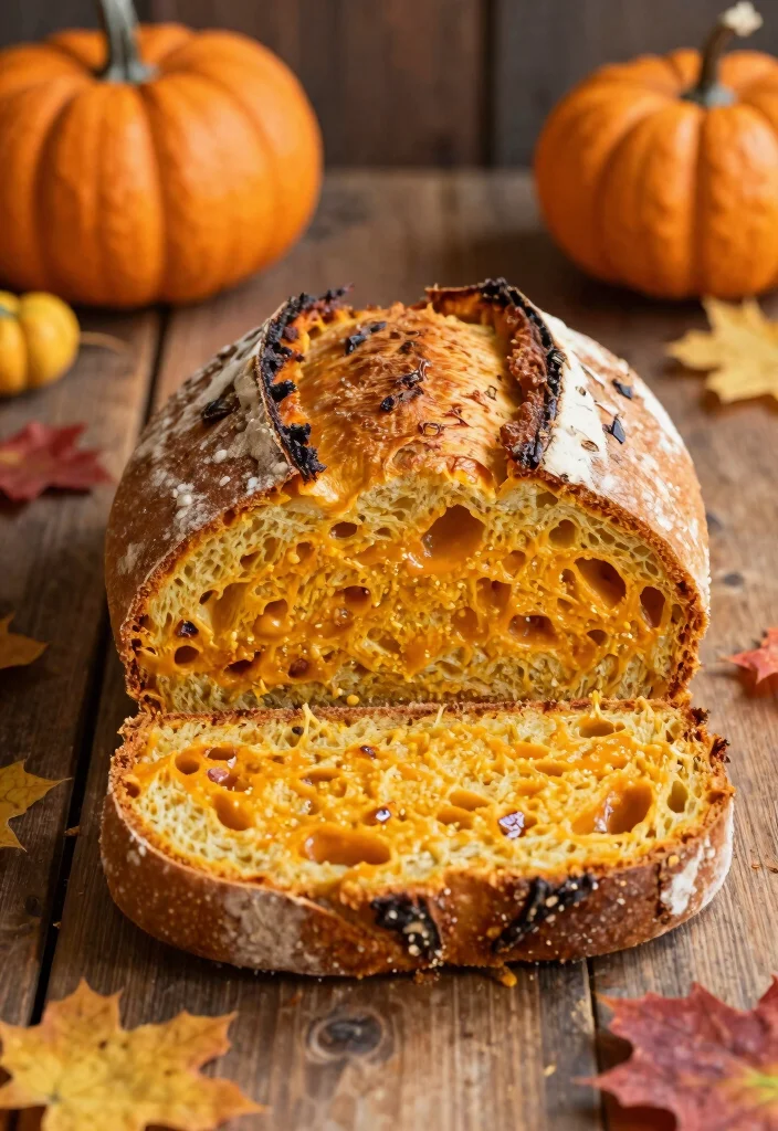 18 Sourdough Cheese Bread Ideas: Melty Bakery Style Loaves - 14. Pumpkin Cheese Sourdough Bread 1