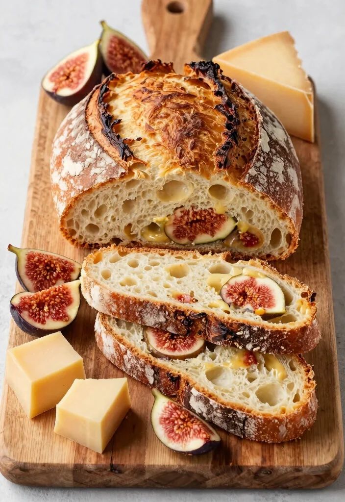 18 Sourdough Cheese Bread Ideas: Melty Bakery Style Loaves - 5. Sweet and Savory Gouda and Fig Sourdough 1