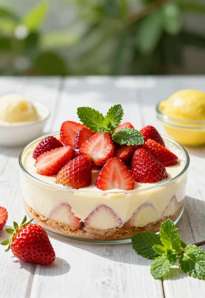 18 Strawberry Cheesecake Dump Cake Recipes: Easy Crowd Desserts - 16. Strawberry Cheesecake Dump Cake with Mint 1