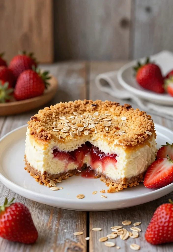 18 Strawberry Cheesecake Dump Cake Recipes: Easy Crowd Desserts - 7. Strawberry Cheesecake Dump Cake with Oats 1