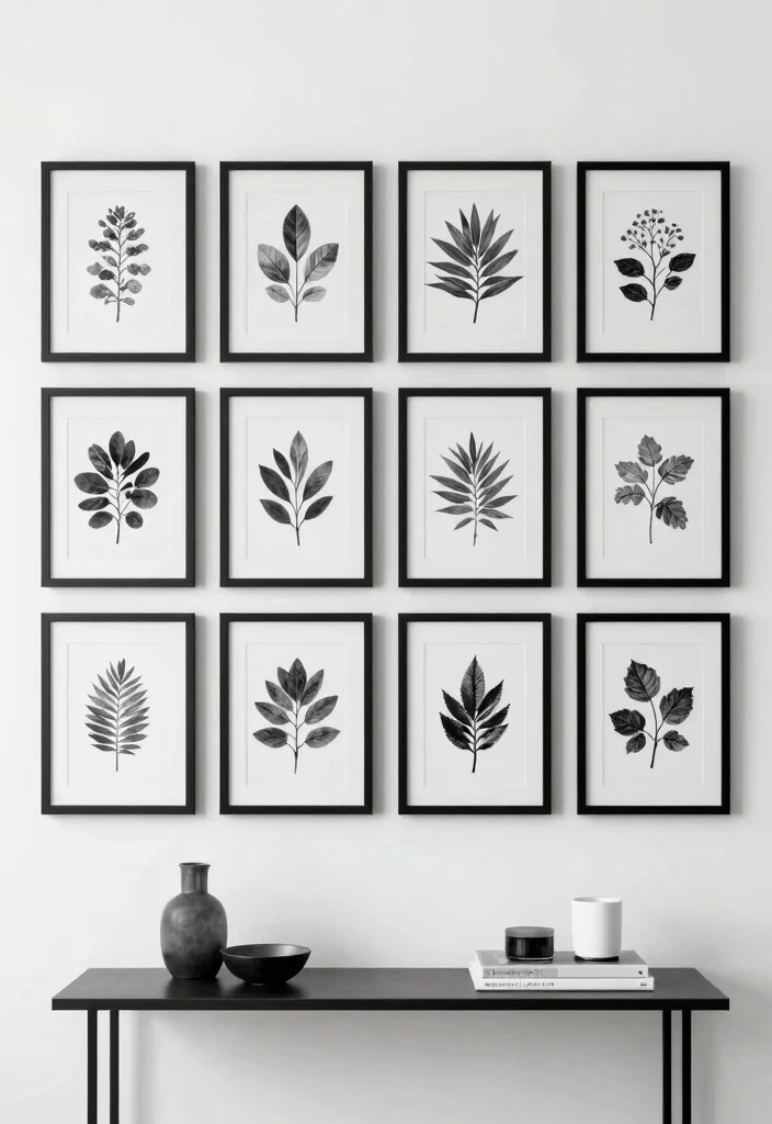 15 Living Room Frames Wall Decor Ideas for a Gallery Look - 12. Black and White Framed Art for a Dramatic Effect 1