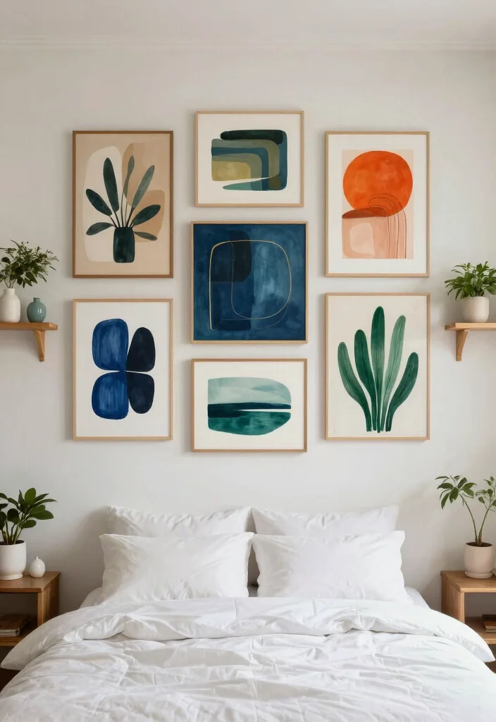 15 Wall Art Bedroom Paint Aesthetic Ideas With Artistic Flair - 12. Layered Canvas Gallery 1