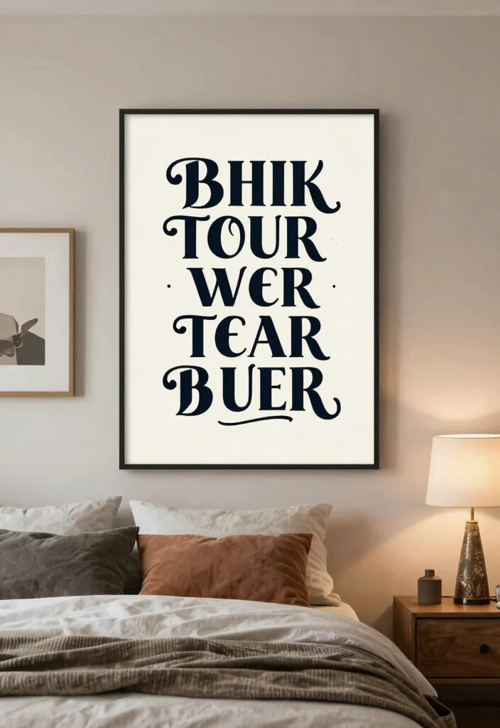 15 Wall Art Bedroom Paint Aesthetic Ideas With Artistic Flair - 14. Customized Typography Art 1