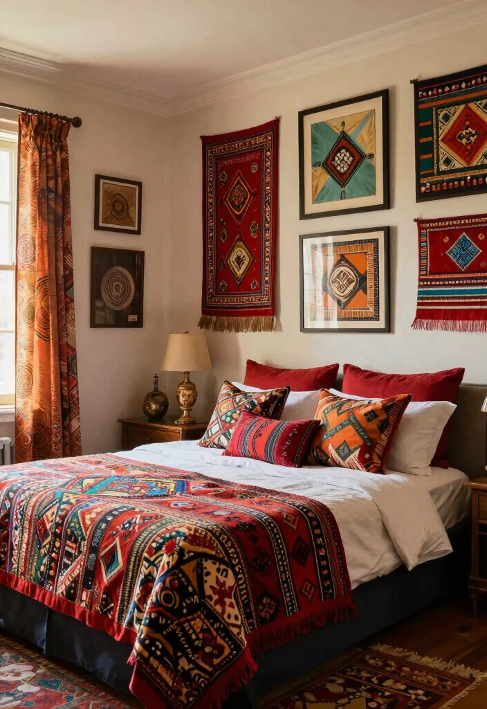 15 Wall Art Bedroom Paint Aesthetic Ideas With Artistic Flair - 15. Eclectic Global Inspirations 1