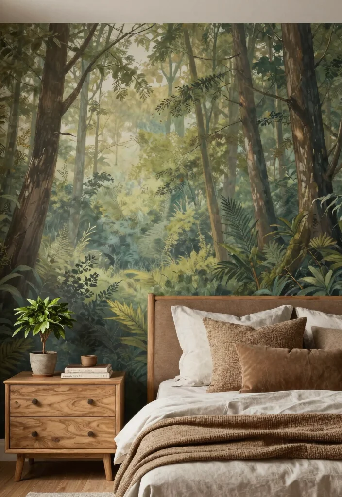 15 Wall Art Bedroom Paint Aesthetic Ideas With Artistic Flair - 3. Nature-Inspired Murals 1