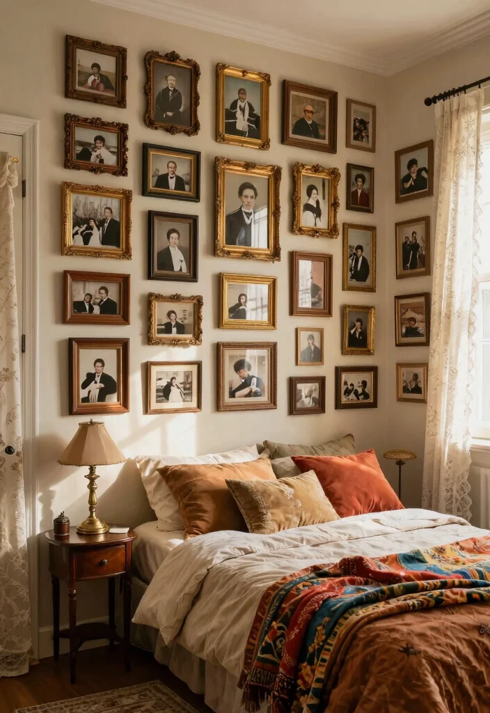 15 Wall Art Bedroom Paint Aesthetic Ideas With Artistic Flair - 5. Vintage-Inspired Collage 1