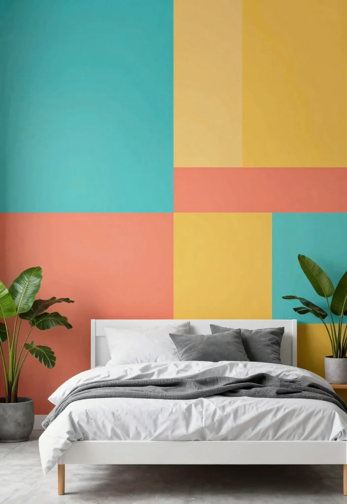 15 Wall Art Bedroom Paint Aesthetic Ideas With Artistic Flair - 8. Artistic Color Blocks 1