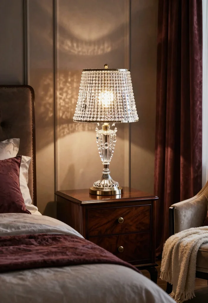 16 Aesthetic Table Lamp Ideas That Glow Beautifully at Night - 10. Elegant Crystal Lamps 1