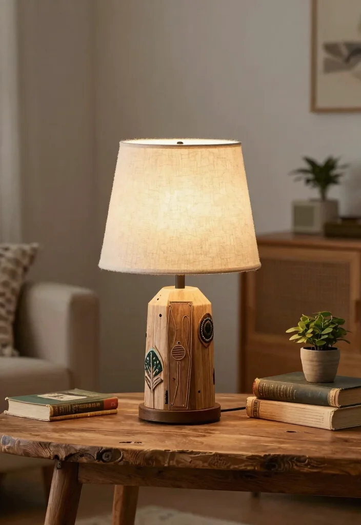 16 Aesthetic Table Lamp Ideas That Glow Beautifully at Night - 14. Upcycled and Sustainable Lamps 1