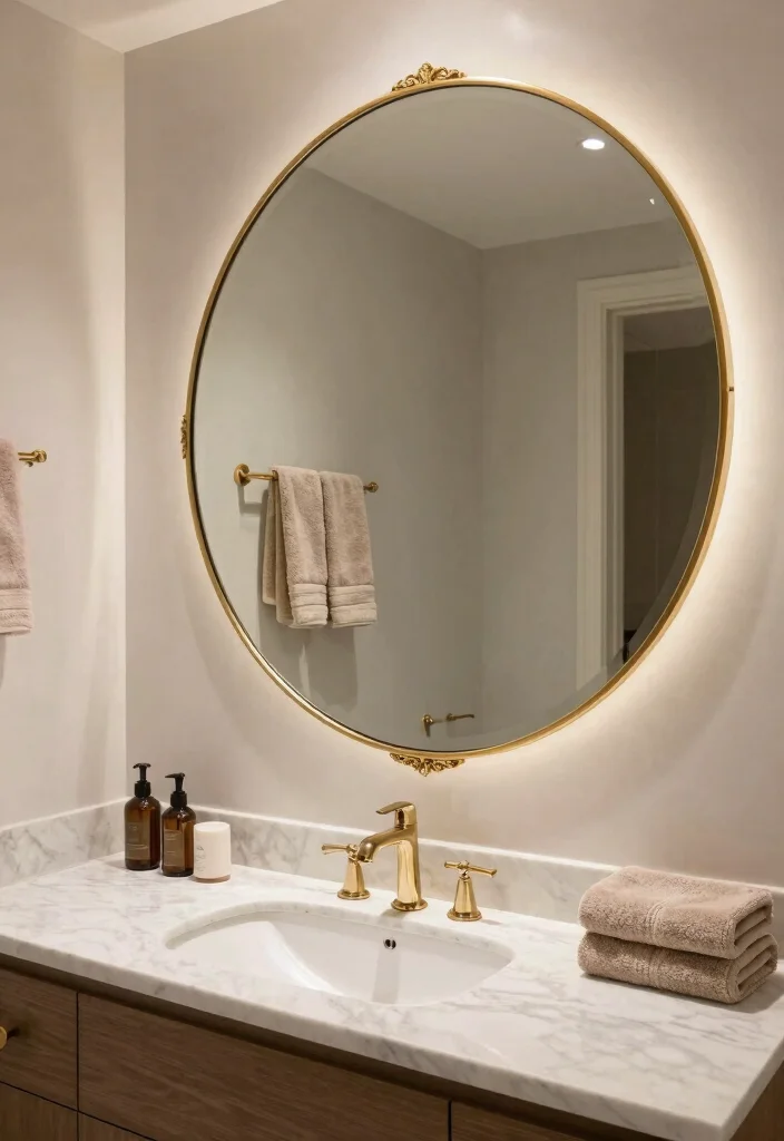16 Bathroom Vanity Mirrors Double Sink Ideas With Luxe Style - 1. Oversized Round Mirrors for a Statement Look 1