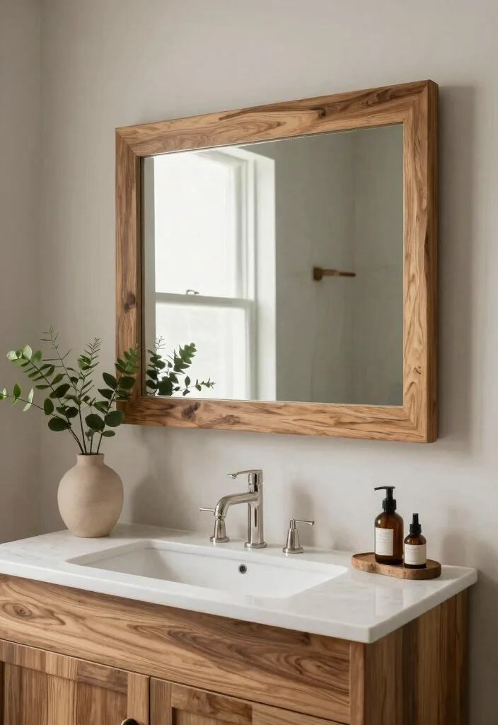 16 Bathroom Vanity Mirrors Double Sink Ideas With Luxe Style - 16. Nature-Inspired Mirrors for a Fresh Look 1