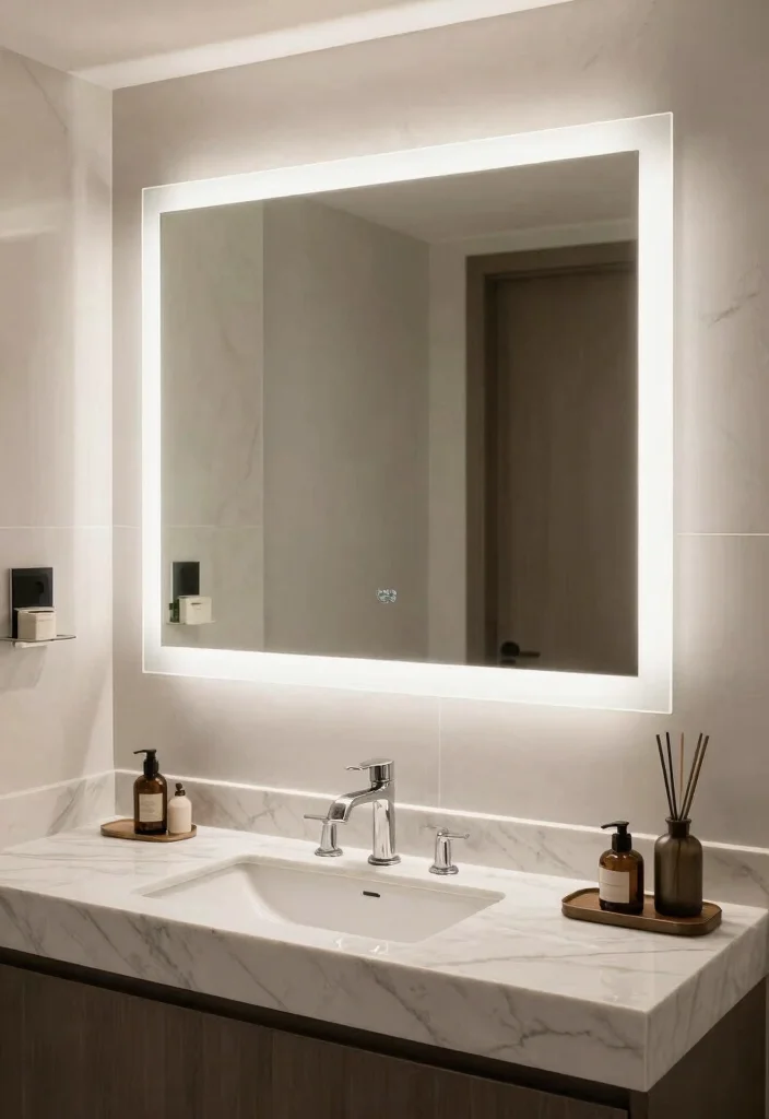 16 Bathroom Vanity Mirrors Double Sink Ideas With Luxe Style - 8. Elegant Mirrors with Built-in Lighting 1