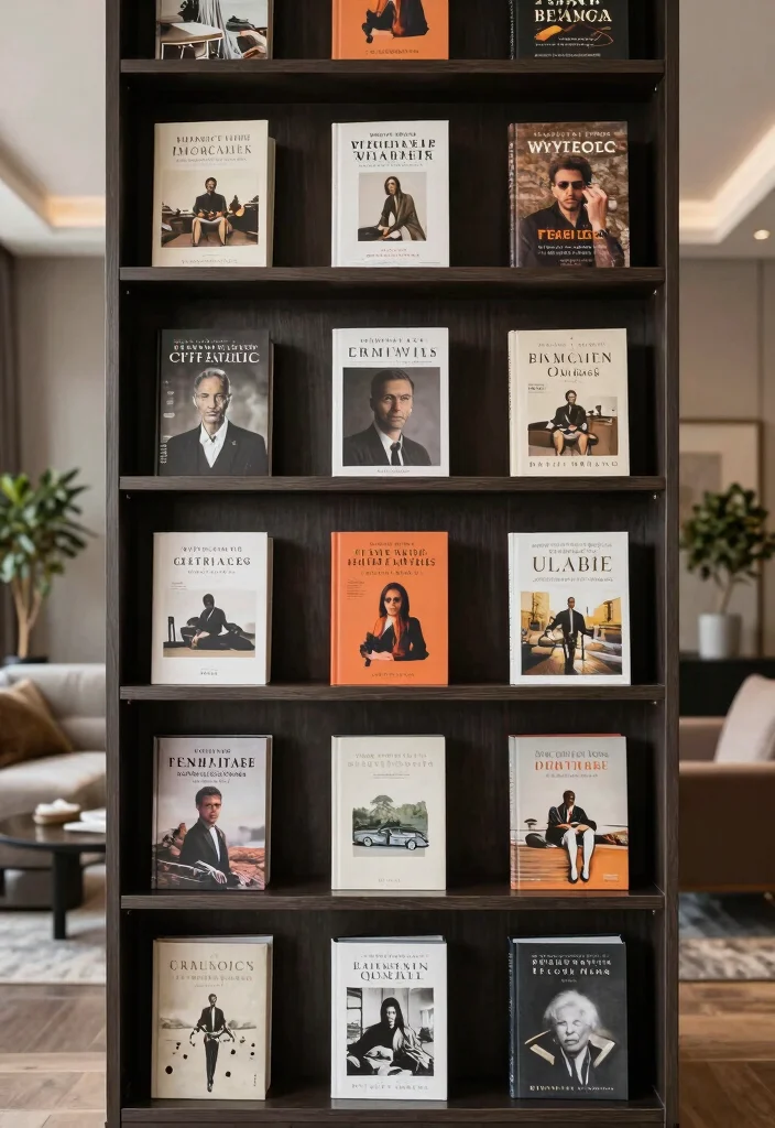 16 Tall Bookshelf Styling Ideas That Look Designer Curated - 15. Books as Art Pieces 1