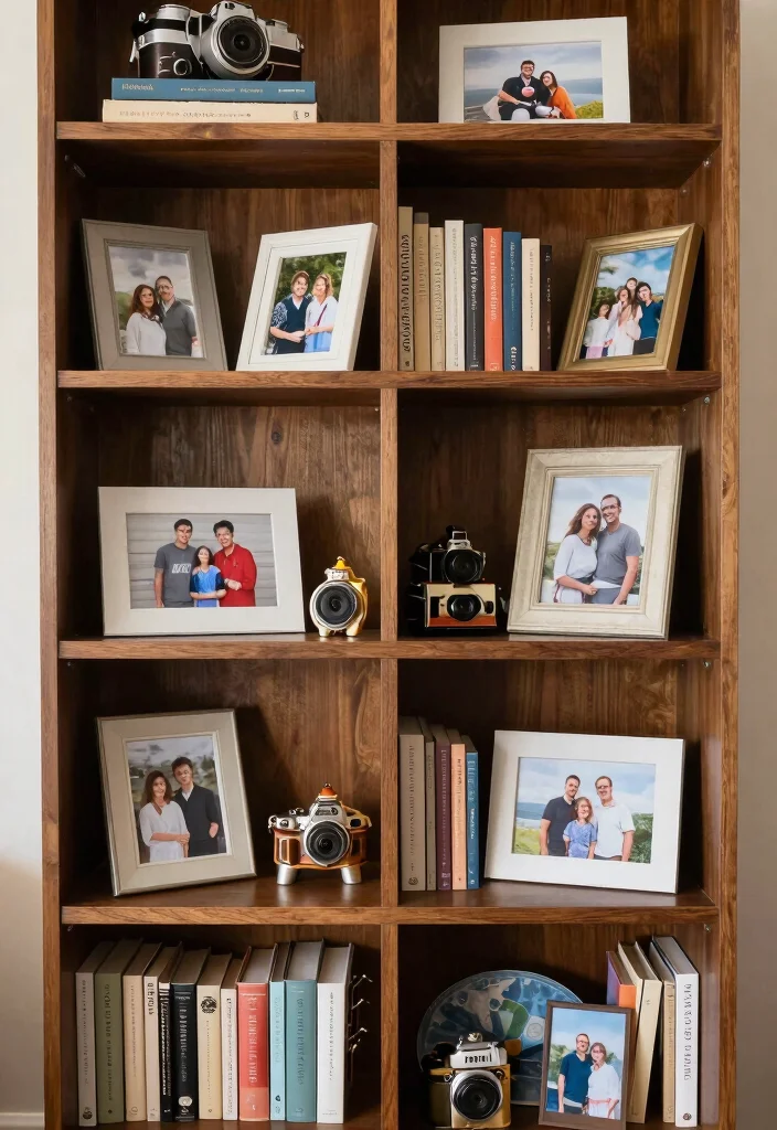 16 Tall Bookshelf Styling Ideas That Look Designer Curated - 7. Add Personal Touches 1