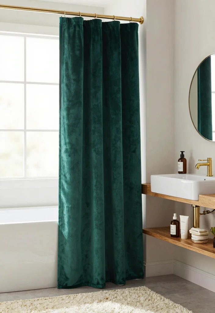 16 Tall Shower Curtains Ideas That Elevate Your Bathroom - 1. Luxe Velvet Shower Curtains 1