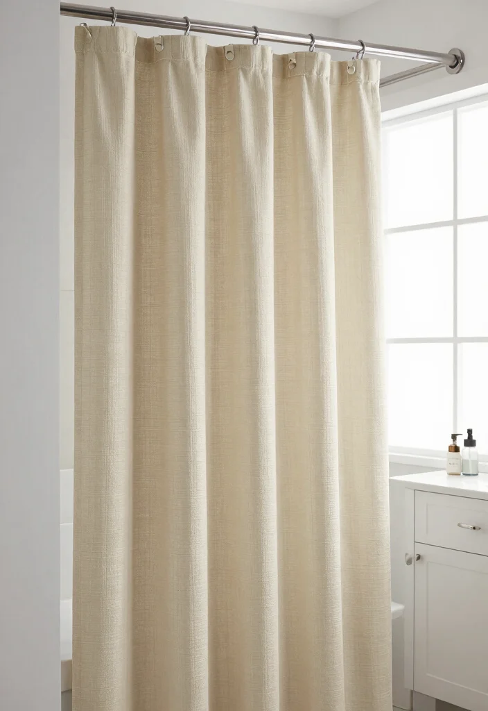16 Tall Shower Curtains Ideas That Elevate Your Bathroom - 11. Textured Fabrics for Depth 1