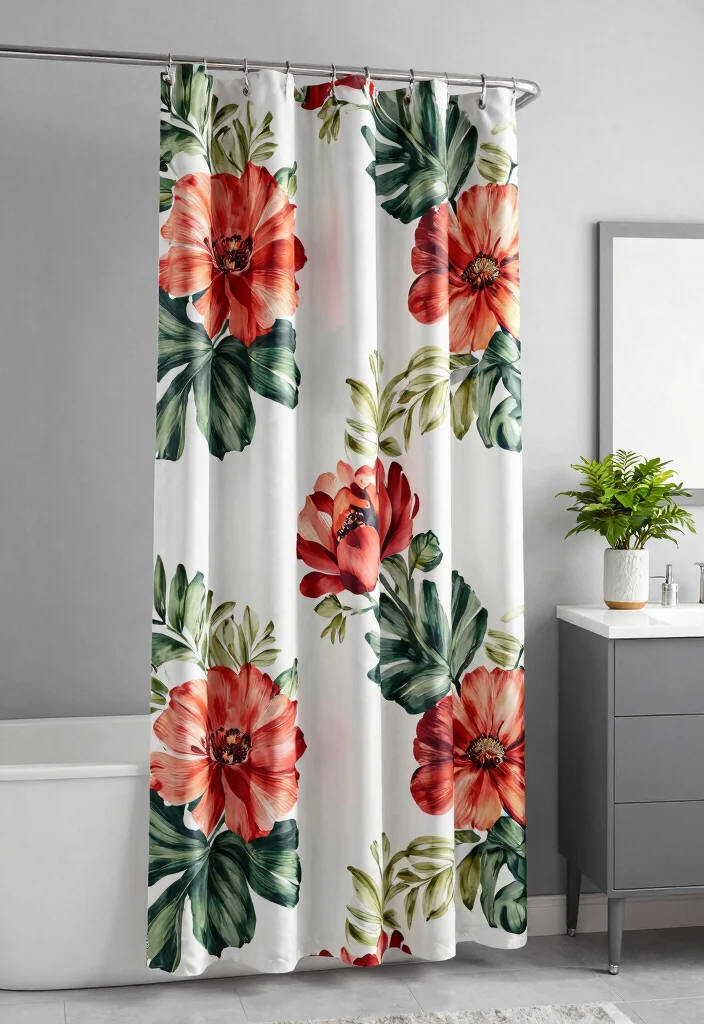 16 Tall Shower Curtains Ideas That Elevate Your Bathroom - 3. Bold Patterns for a Statement 1