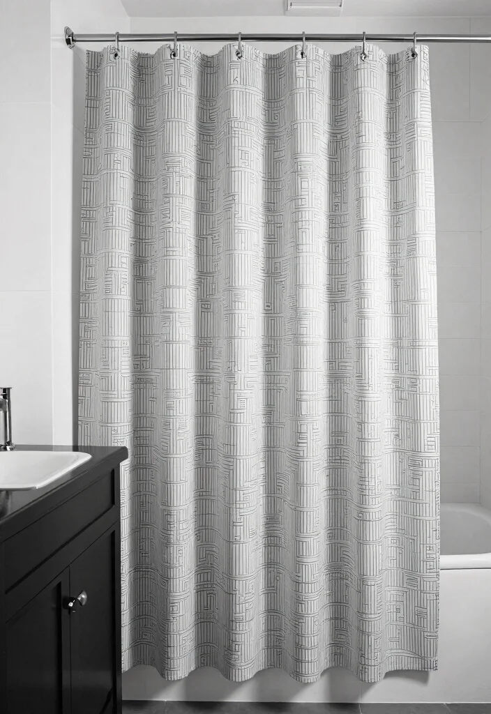 16 Tall Shower Curtains Ideas That Elevate Your Bathroom - 6. Classic Monochrome 1